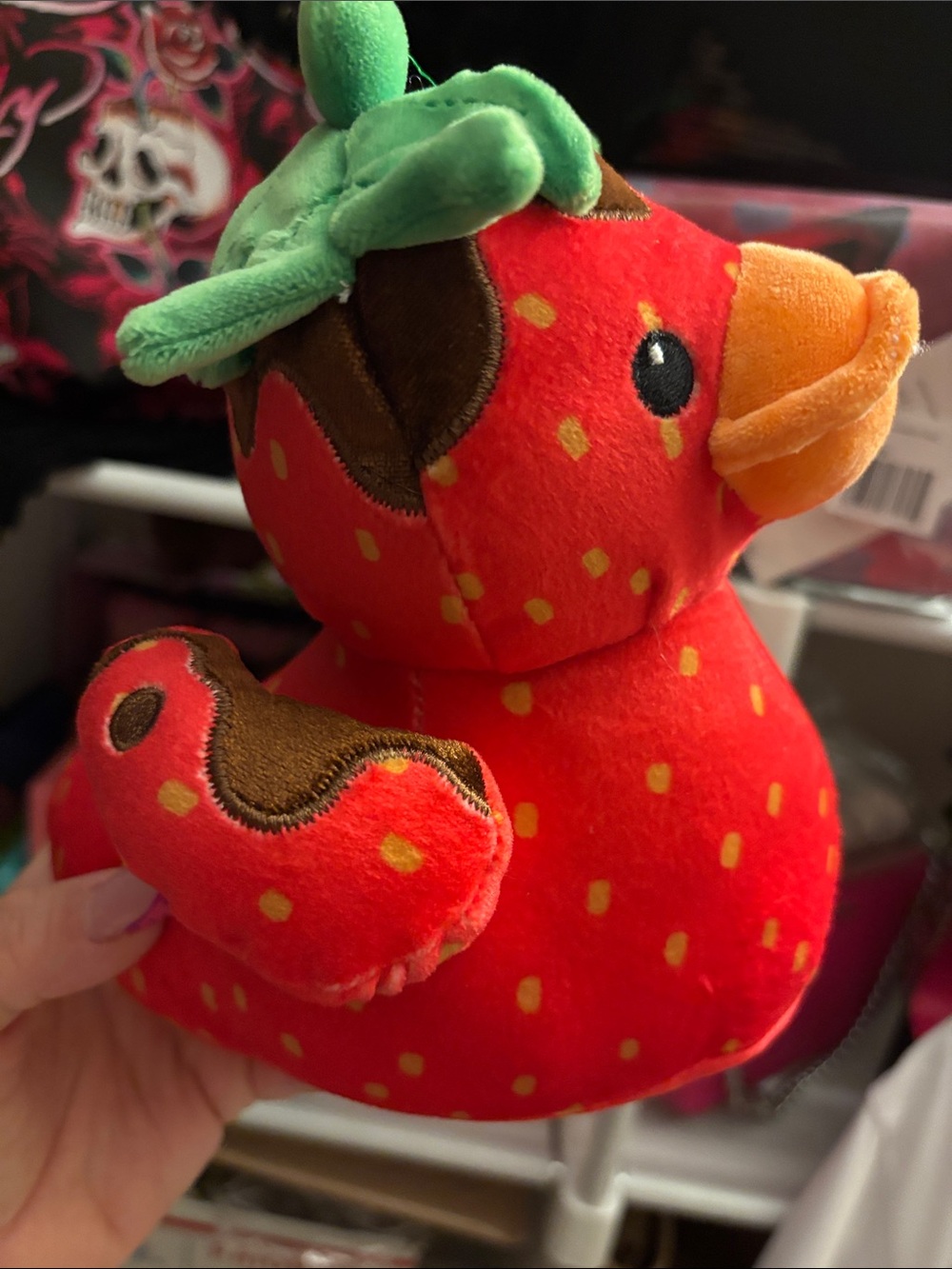 Plush Strawberry Duck Toy NWT - Picture 3 of 4